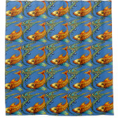Rideaux De Douche Retro Art Nouveau Koi Fish Pattern (Devant)