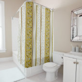 Rideaux De Douche Retro BOHO Stripes Gold (En situation)