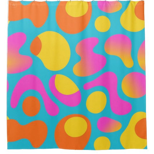 Rideaux De Douche Retro Boogie – Abstract Blob Shower Curtain (Devant)