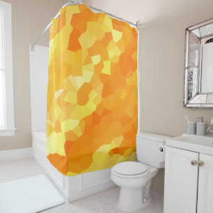 Rideaux De Douche Rétro coucher du soleil jaune et d'orange en verr
