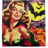 Rideaux De Douche Retro Cute Vampire Pin-up (Devant)