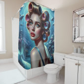Rideaux De Douche "Retro Elegance 1940's Mermaid Pin Up" (En situation)