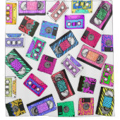 Rideaux De Douche Rétro enregistreurs à cassettes modelés des années (Devant)