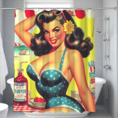 Rideaux De Douche Retro Été Plage Pin