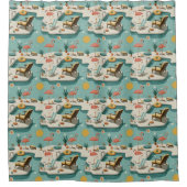 Rideaux De Douche Retro Flamingo Poolside Summer Pattern (1) (Devant)