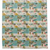 Rideaux De Douche Retro Flamingo Poolside Summer Pattern (10) (Devant)