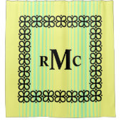 Rideaux De Douche Rétro initial de 3 lettres (Devant)