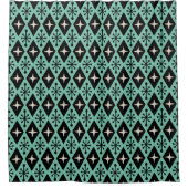 Rideaux De Douche Retro Mid Century Modern Diamond Starburst Pattern (Devant)