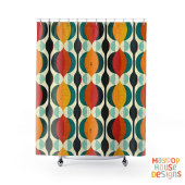 Rideaux De Douche Retro Mid-Century Moderne Abstrait