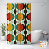Rideaux De Douche Retro Mid-Century Moderne Abstrait