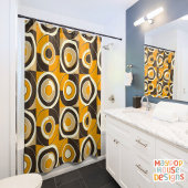 Rideaux De Douche Retro Mid-Century Moderne Abstrait