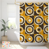 Rideaux De Douche Retro Mid-Century Moderne Abstrait