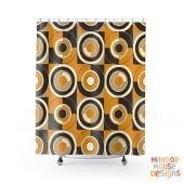 Rideaux De Douche Retro Mid-Century Moderne Abstrait