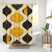 Rideaux De Douche Retro Mid-Century Moderne Abstrait