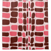 Rideaux De Douche Retro Mod Pink & Chocolate Geometric (Devant)
