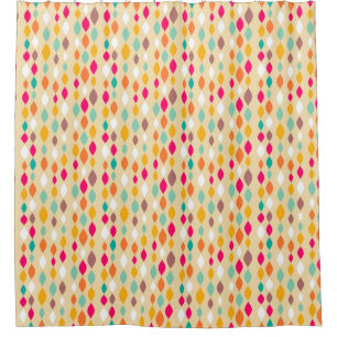 Rideaux De Douche Rétro motif d'abrégé sur style