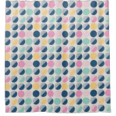 Rideaux De Douche Rétro motif de demi-cercle (Devant)