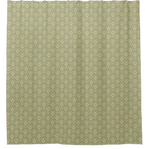 Rideaux De Douche Rétro motif vert et jaune vintage