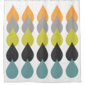 Rideaux De Douche Rétro orange, Chartreuse, goutte de pluie (Devant)