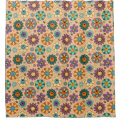 Rideaux De Douche Retro Pastel Curtain Funky 70s Bathroom Style (Devant)
