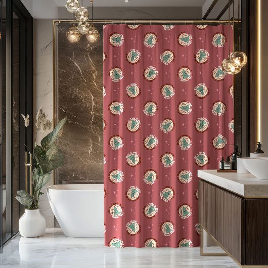 Rideaux De Douche Retro Pastel Curtain Groovy Christmas Gift Idea