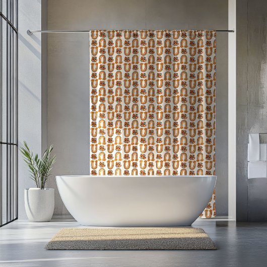 Rideaux De Douche Retro Pastel Stay Groovy Rainbows Copper Curtain