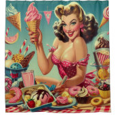 Rideaux De Douche Retro Pin à bonbons (Devant)