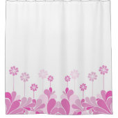 Rideaux De Douche Retro Pink Floral Boho Shower Curtain (Devant)