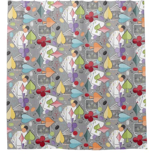 Rideaux De Douche Retro Poker (Devant)