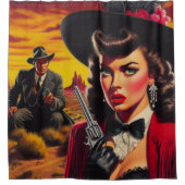 Rideaux De Douche Retro Pulp Western Girl (Devant)
