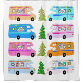 Rideaux De Douche Rétro RV Motorhome Camping Noël Noël (Devant)