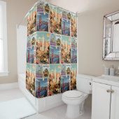 Rideaux De Douche Rétro San Francisco Patchwork (En situation)
