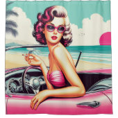 Rideaux De Douche Retro Summer Girl (Devant)