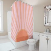 Rideaux De Douche Retro Sun Burset Sunrise Sunrise Pastel rose (En situation)