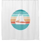 Rideaux De Douche Retro Sunset Effet Perdu + Voilier (Devant)