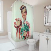 Rideaux De Douche Retro Valentine Flirty Guy (En situation)