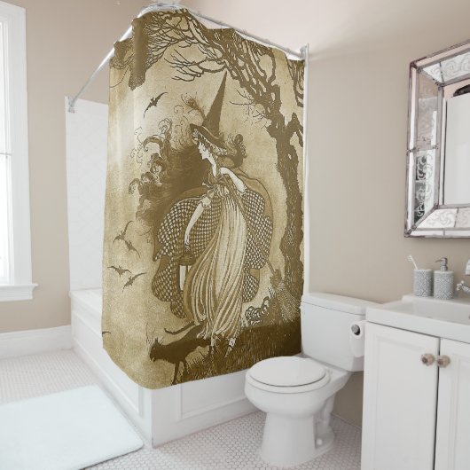 Rideaux De Douche Rétro Witch (En situation)