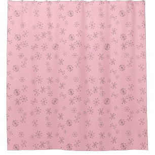 Rideaux De Douche Rétros étoiles sur le rose