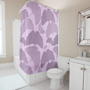 Rideaux De Douche Rêve botanique de Ginkgo violet doux 1