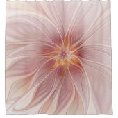 Rideaux De Douche Rêve floral rose doux Fleur d'art fractal Abstrait (Devant)