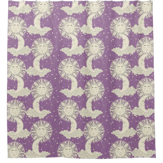 Rideaux De Douche rêves bohèmes violet (Devant)
