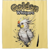 Rideaux De Douche Rêves d'or | Aquarelle d'oiseau délicate (Devant)