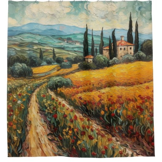 Rideaux De Douche Rêves toscans dorés (Devant)