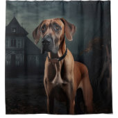 Rideaux De Douche Rhodesian Ridgeback Halloween effrayant (Devant)
