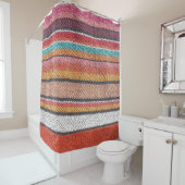 Rideaux De Douche Richesse du tapis : Textures mexicaines péruvienne (En situation)