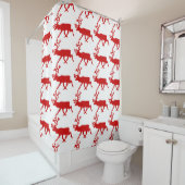 Rideaux De Douche Rindeer rouge / Silhouette caribou (En situation)
