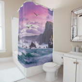 Rideaux De Douche Rivages mystiques : Echos du crépuscule pourpre (En situation)