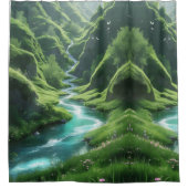 Rideaux De Douche "Rivière de la Tranquillité - Collines enchantées (Devant)