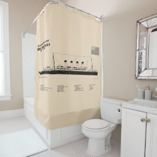 Rideaux De Douche RMS Lusitania - Plan directeur des navires SD