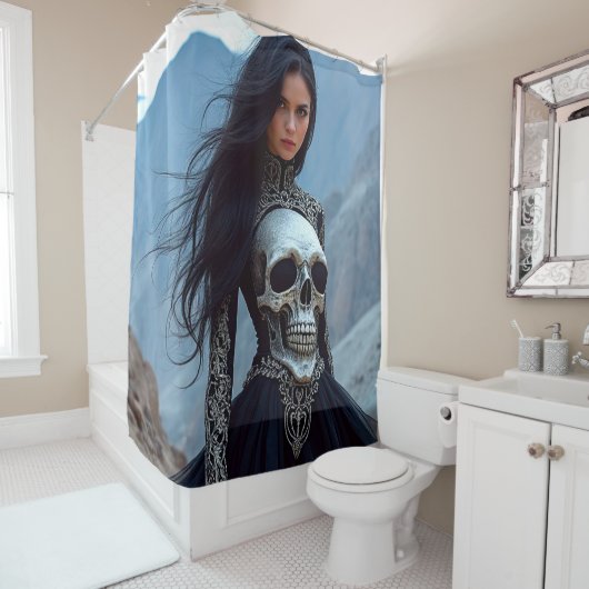 Rideaux De Douche Robe crâne (En situation)